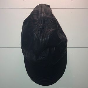 EXPRESS black faux leather baseball hat